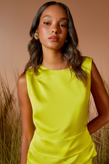 AGILITÀ - Blusa Pala Ombro Pregas Kiwi